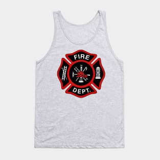 Red Fire Department Badge Tank Top